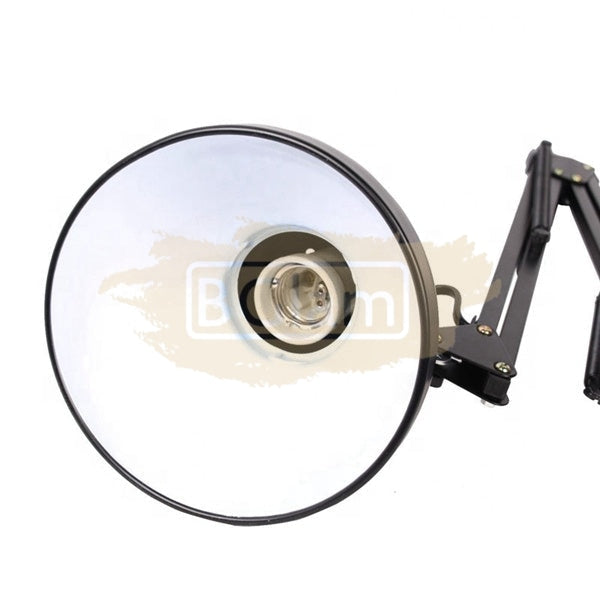 Flexible Swing Arm Clamp Mount Desk Lamp Round (Bulb Not Included)