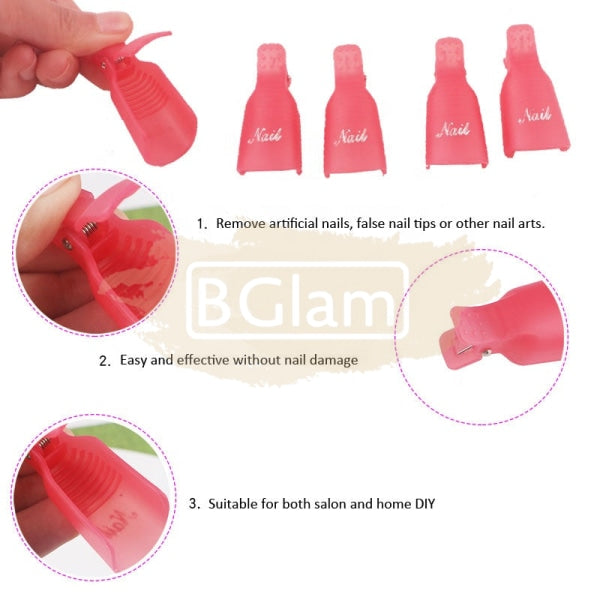 Reusable Gel Polish Remover Soak Off Clips 10 Pcs/Set Nail Accessories