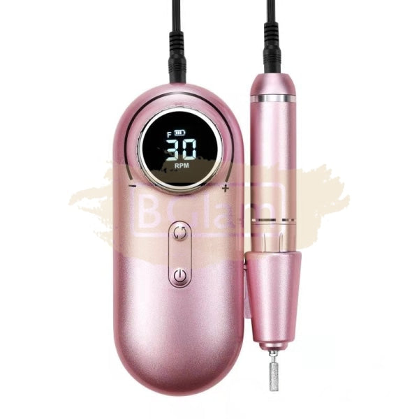 Portable Rechargeable Nail Drill Machine With Lcd Display 30 000 Rpm White