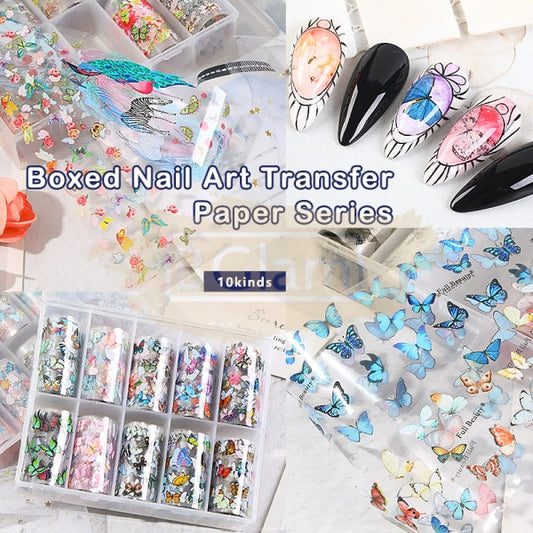 Fashion Design Nail Foil Transfer Set (10 Rolls) - Available In 4 Designs Art Tool