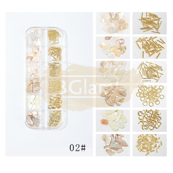 Nail Art Mixed Shell Jewelry Decoration Set - Available In 15 Designs 2