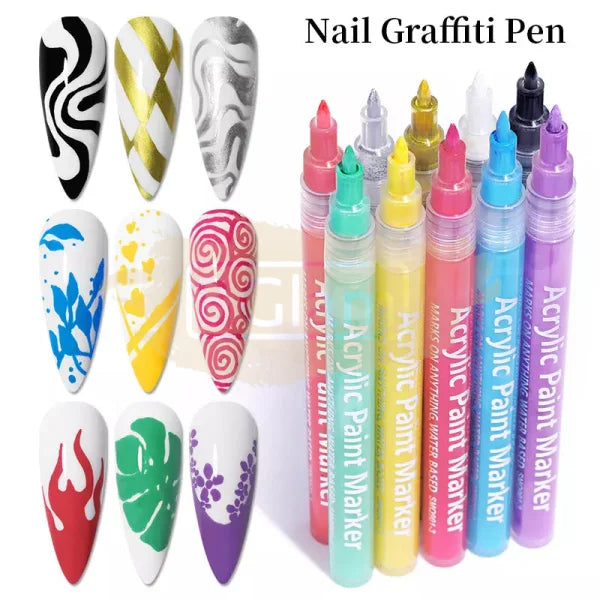 Acrylic Paint Marker Pen - 01 Black Nail Accessories