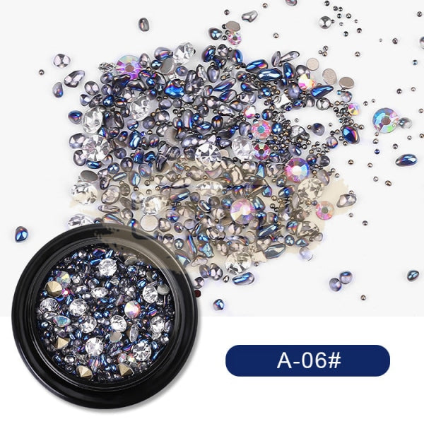 Glass Nail Rhinestone Diamond Crystal Stones - Available In 7 Colors Rhinestones