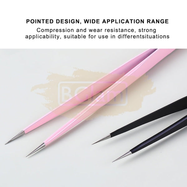 Stainless Steel Pointed Tweezers With Silicone End Nail Art Tool