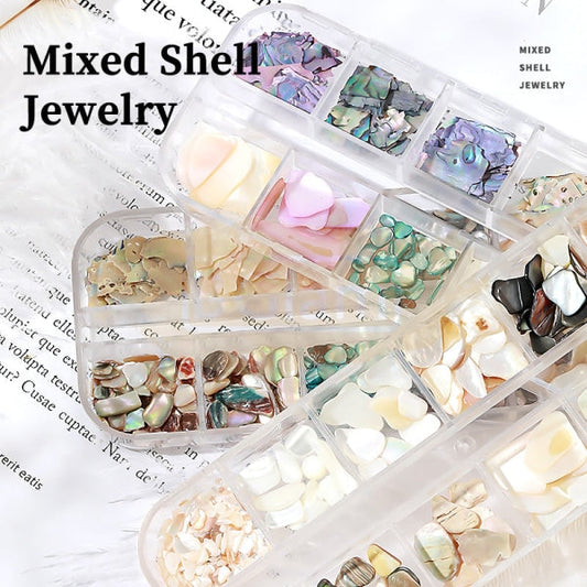 Nail Art Mixed Shell Jewelry Decoration Set - Available In 15 Designs