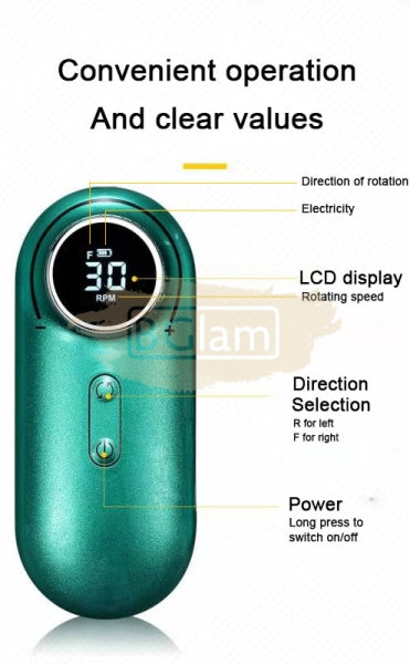 Portable Rechargeable Nail Drill Machine With Lcd Display 30 000 Rpm White