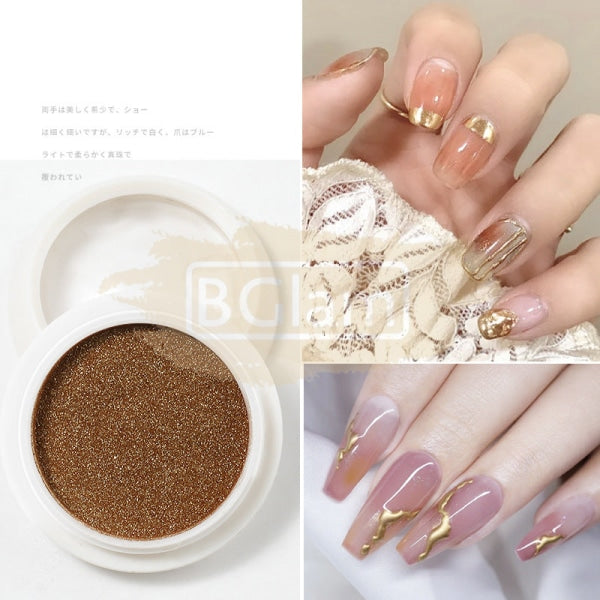 Aurora Holographic Nail Powder Available In Gold & Silver Art