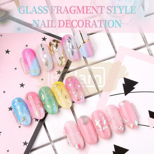 Glass Fragment Style Nail Sequins - Available In 18 Designs