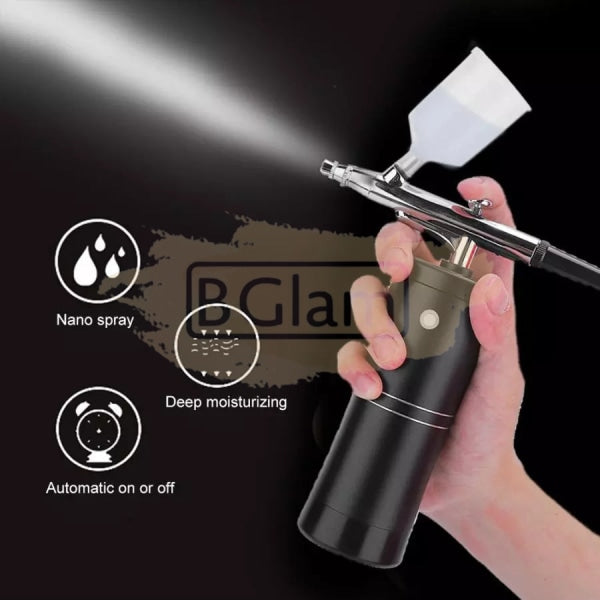 Multi-Purpose Rechargeable Handheld Single Action Airbrush Set - Gold Nail Accessories