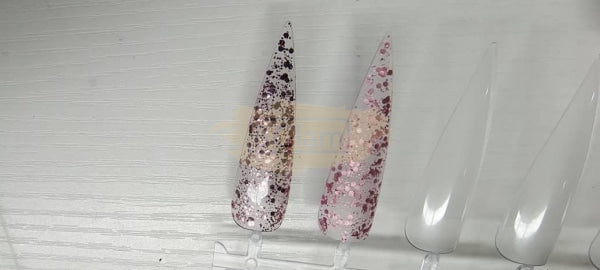 Mixcoco Soak-Off Gel Polish 15Ml - Km Clear Glitter Rose Gold Nail