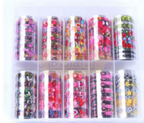 Nail Foil Transfer - Available In 3 Designs (10 Rolls/Box) Xkz-32-Xx Art