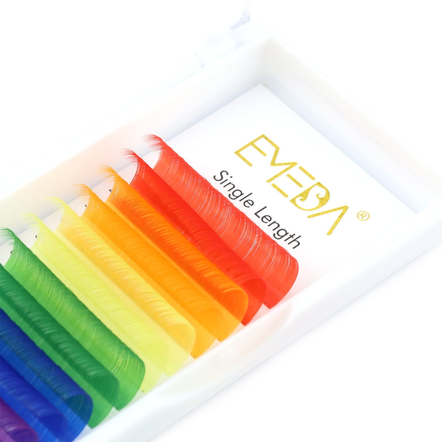 Extensions de cils EMEDA | Arc-en-ciel 6 couleurs | Courbure C 0,07 | 15 mm