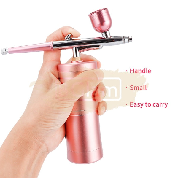 Multi-Purpose Rechargeable Handheld Single Action Airbrush Set - Red