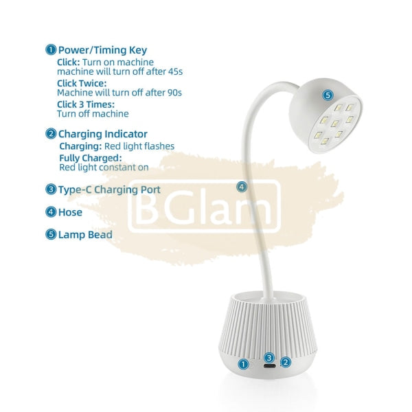 Lotus Hands-Free Led Nail Lamp 24W - White Uv