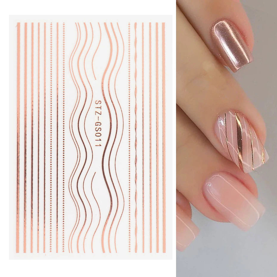 Nail Sticker Stz-Gs011 Rose Gold Stickers