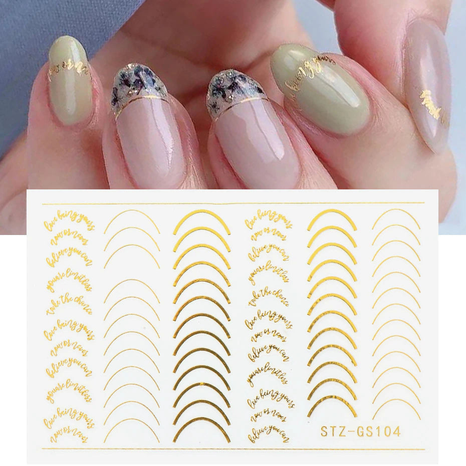 Nail Sticker Stz-Gs104 Gold Stickers