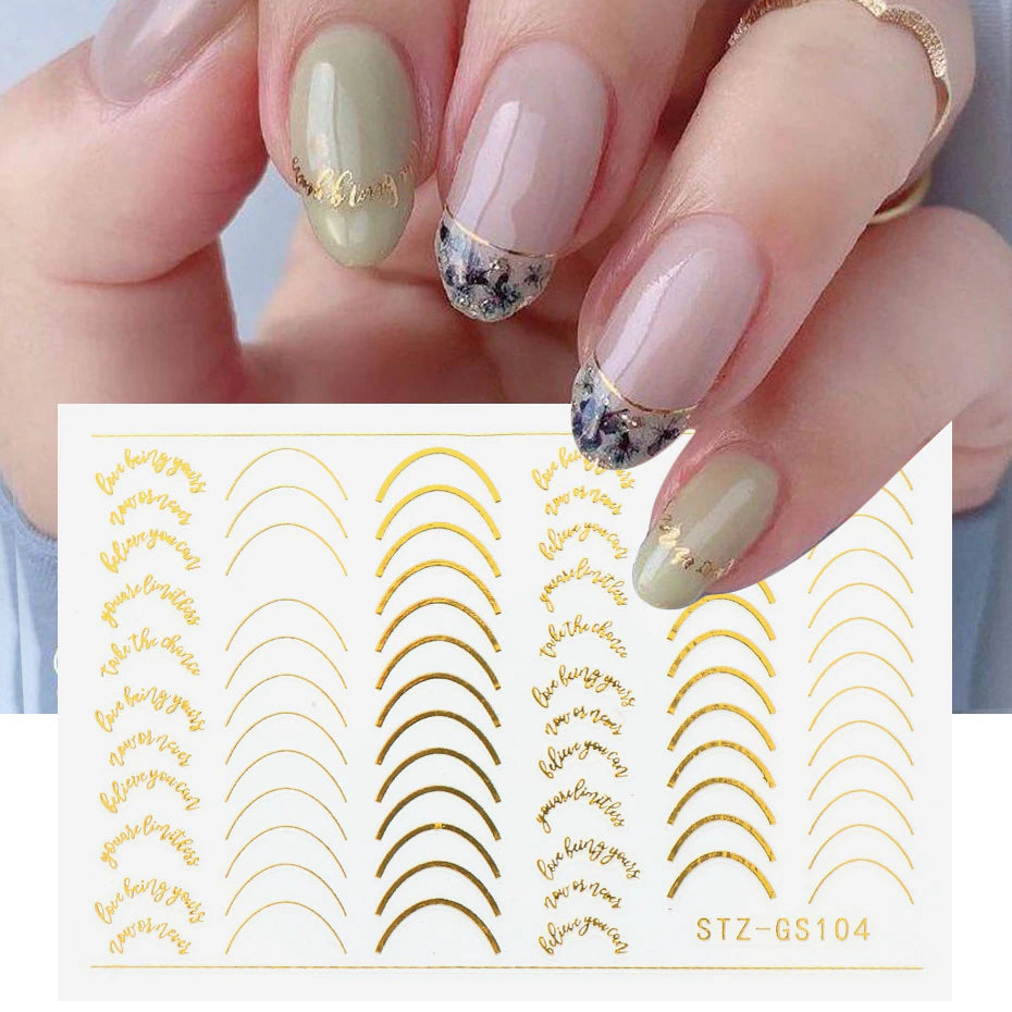 Nail Sticker Stz-Gs104 Gold Stickers