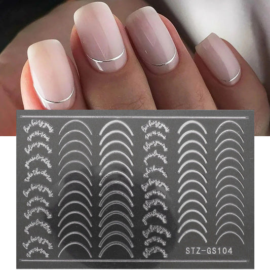 Nail Sticker Stz-Gs104 Silver Stickers