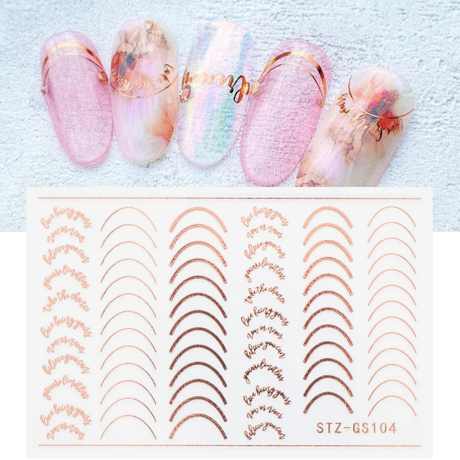 Nail Sticker Stz-Gs104 Rose Gold Stickers