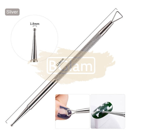 Gel Pusher Remover & Dotting Tool Silver Nail Accessories