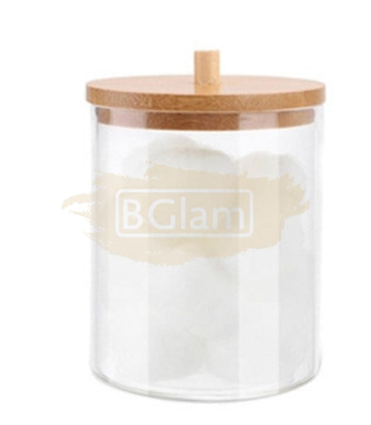 Acrylic Container With Bamboo Lid 9.5*6.5Cm (Container Only) Salon Furniture