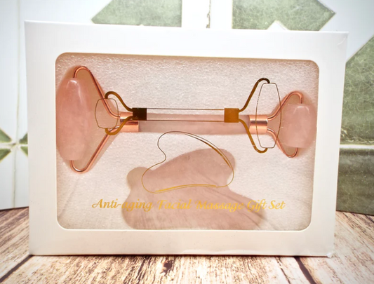 Facial Roller & Gua Sha Set | Anti-Aging Rose Face Care