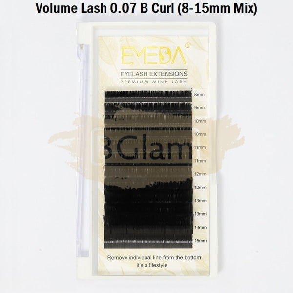 Emeda Faux Mink Eyelash Extensions - Volume Lash 0.07 B Curl 8-15Mm Mix False Eyelashes