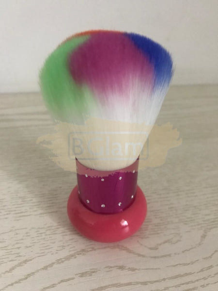 Colorful Soft Hair Mushroom Style Nail Dust Brush Pink