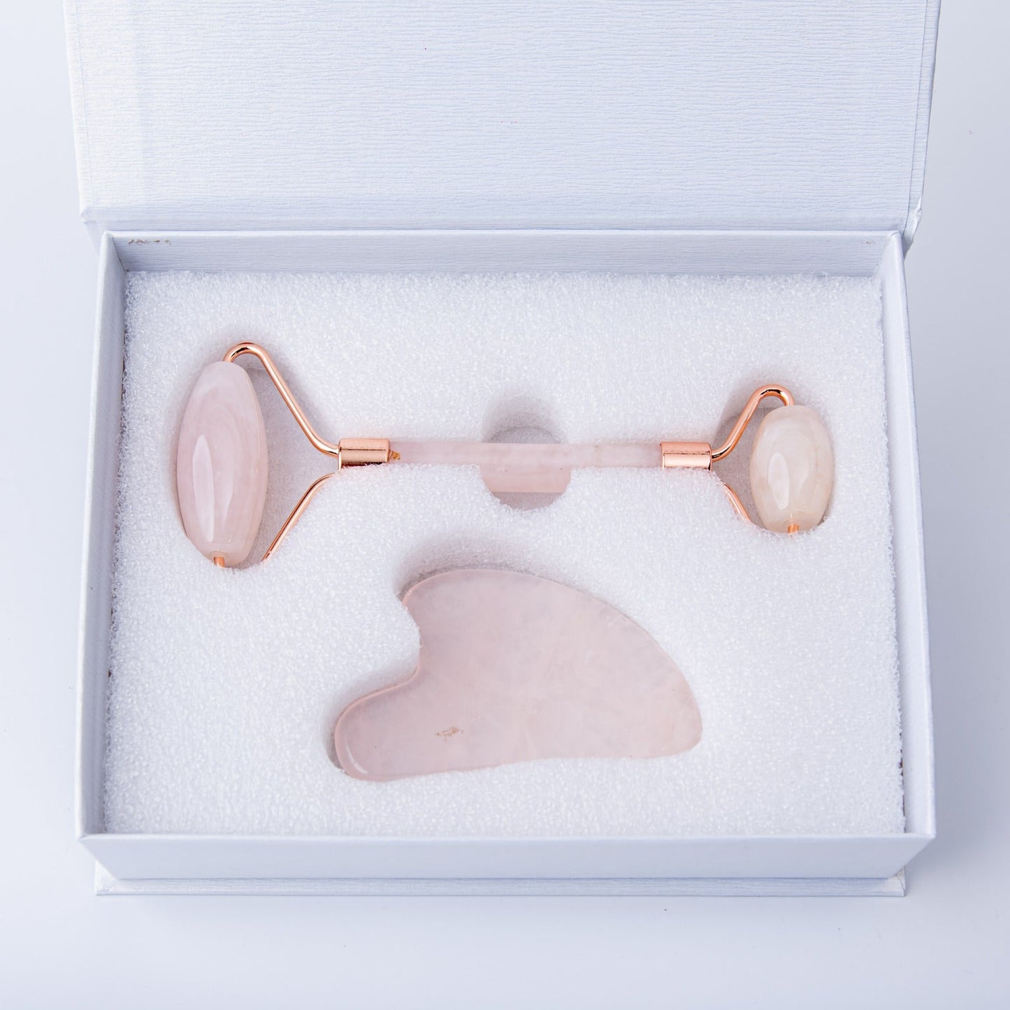 Facial Roller & Gua Sha Set | Rose Quartz