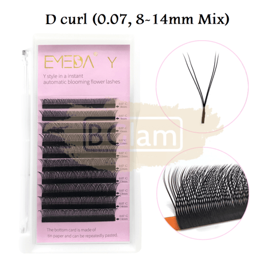 Emeda Faux Mink Eyelash Extensions - Yy 0.07 D Curl 8-14Mm Mix False Eyelashes