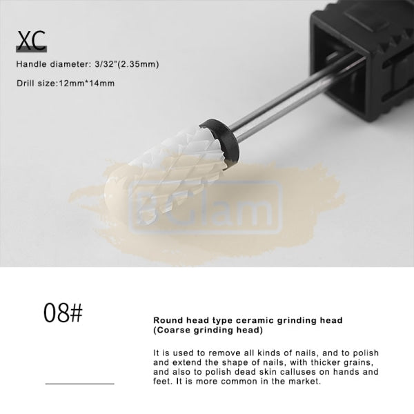 Ceramic Nail Drill Bit 3/32 Available In 12 Types 8:  Pt10 Xc Barrel Ball (C) Extra Coarse