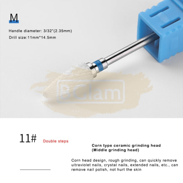 Ceramic Nail Drill Bit 3/32 Available In 12 Types 11:  Pt18 M Torch Cylinder (C) Medium