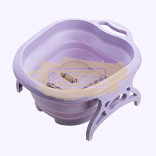 Collapsible Foot Spa Soaking Tub With Massage Rollers - Purple