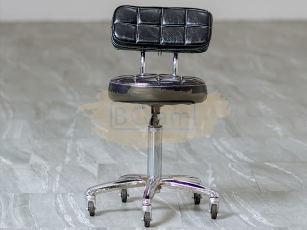 Beauty Salon Hydraulic Swivel Stool With Backrest M-511-512 Black