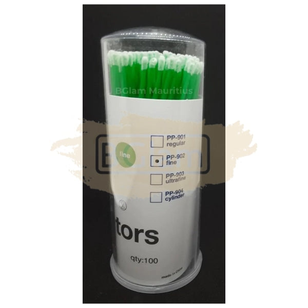 Disposable Micro Brushes Applicators For Eyelash Extension (100 Pieces Per Box) Green Pp-902 Fine