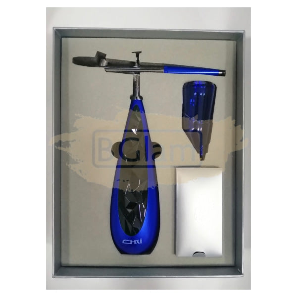 Chxi Multi-Purpose Rechargeable Handheld Single Action Airbrush Set For Makeup - Blue
