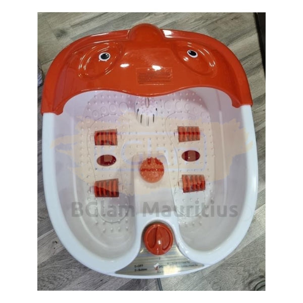 Foot Spa Bath Massager With Heat & Rollers - Orange/White Salon Furnishing