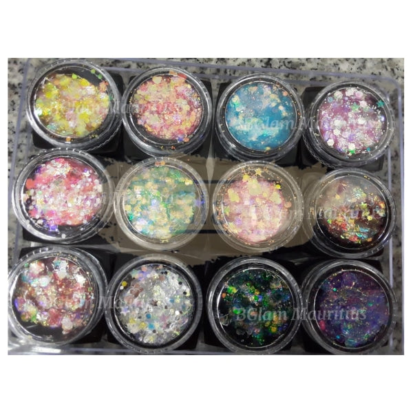 Nail Glitter Sequins - Available In 12 Designs Set (1-12)