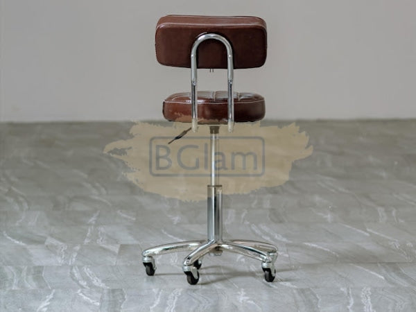 Beauty Salon Hydraulic Swivel Stool With Backrest M-511-512 Brown