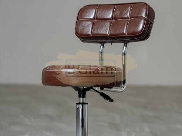 Beauty Salon Hydraulic Swivel Stool With Backrest M-511-512 Brown