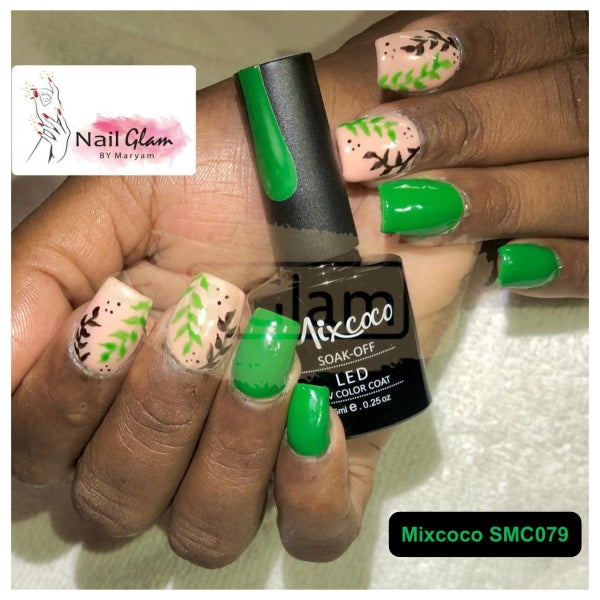 Mixcoco Vernis Semi-Permanent 15Ml | True Color Green #055 (Smc 079) Gel Nail Polish