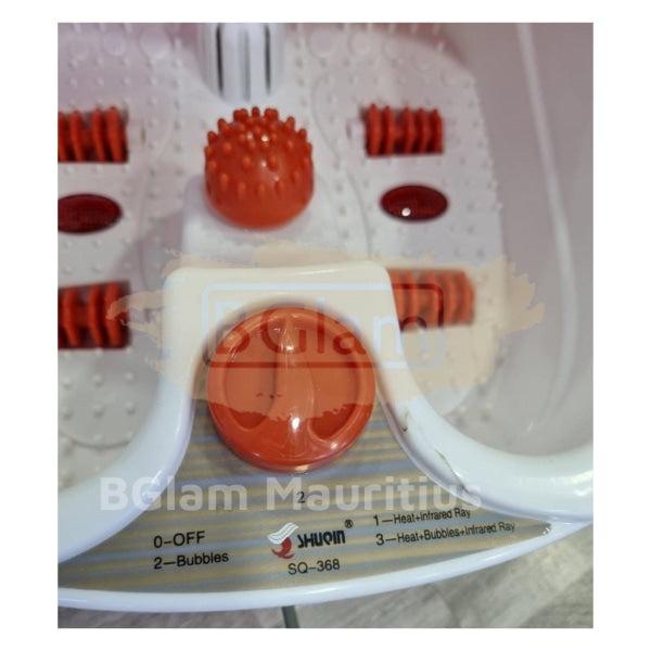 Foot Spa Bath Massager With Heat & Rollers - Orange/White Salon Furnishing