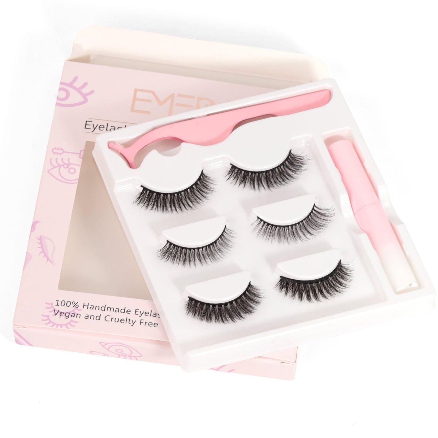 EMEDA 3D Lash Kit 1 | 3 Pairs | Mixed Style ( Glue & Lash Applicator included)