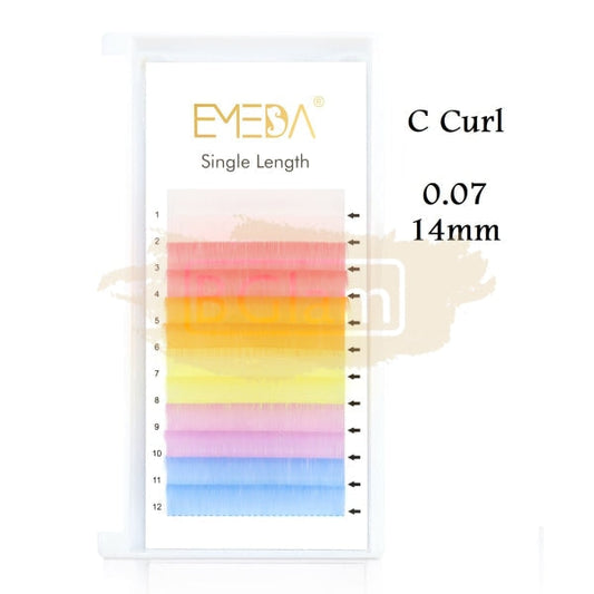 Emeda Faux Mink Eyelash Extensions - Light Colored Lash 0.07 C Curl 14Mm False Eyelashes