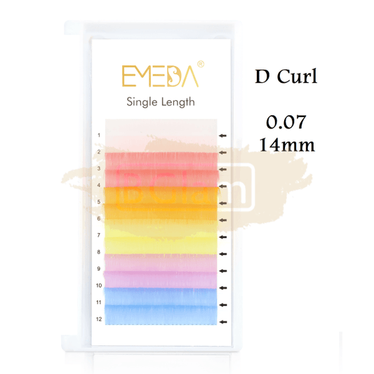 Emeda Faux Mink Eyelash Extensions - Light Colored Lash 0.07 D Curl 14Mm False Eyelashes