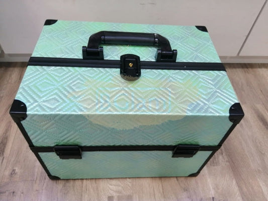 Textured Makeup Cosmetic Organizer Box - Green Case