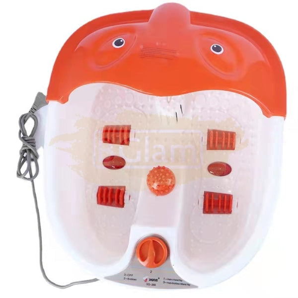 Foot Spa Bath Massager With Heat & Rollers - Orange/White Salon Furnishing