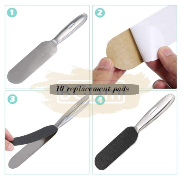 Professional Stainless Steel Pedicure Foot File With 10 Replacement Pads Dx-C001 (Small) Care