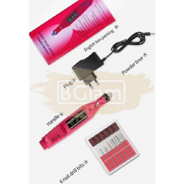 Portable Electric Nail Drill Machine 20 000 Rpm Rose Red