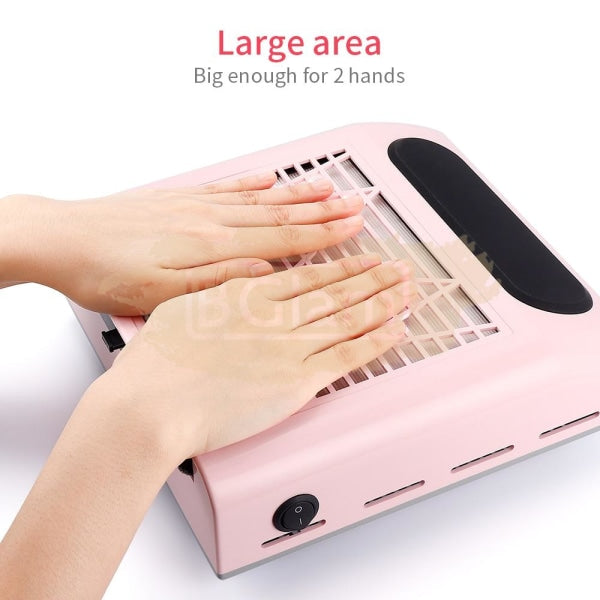 Professional Nail Dust Collector With Hand Cushion 80W - White